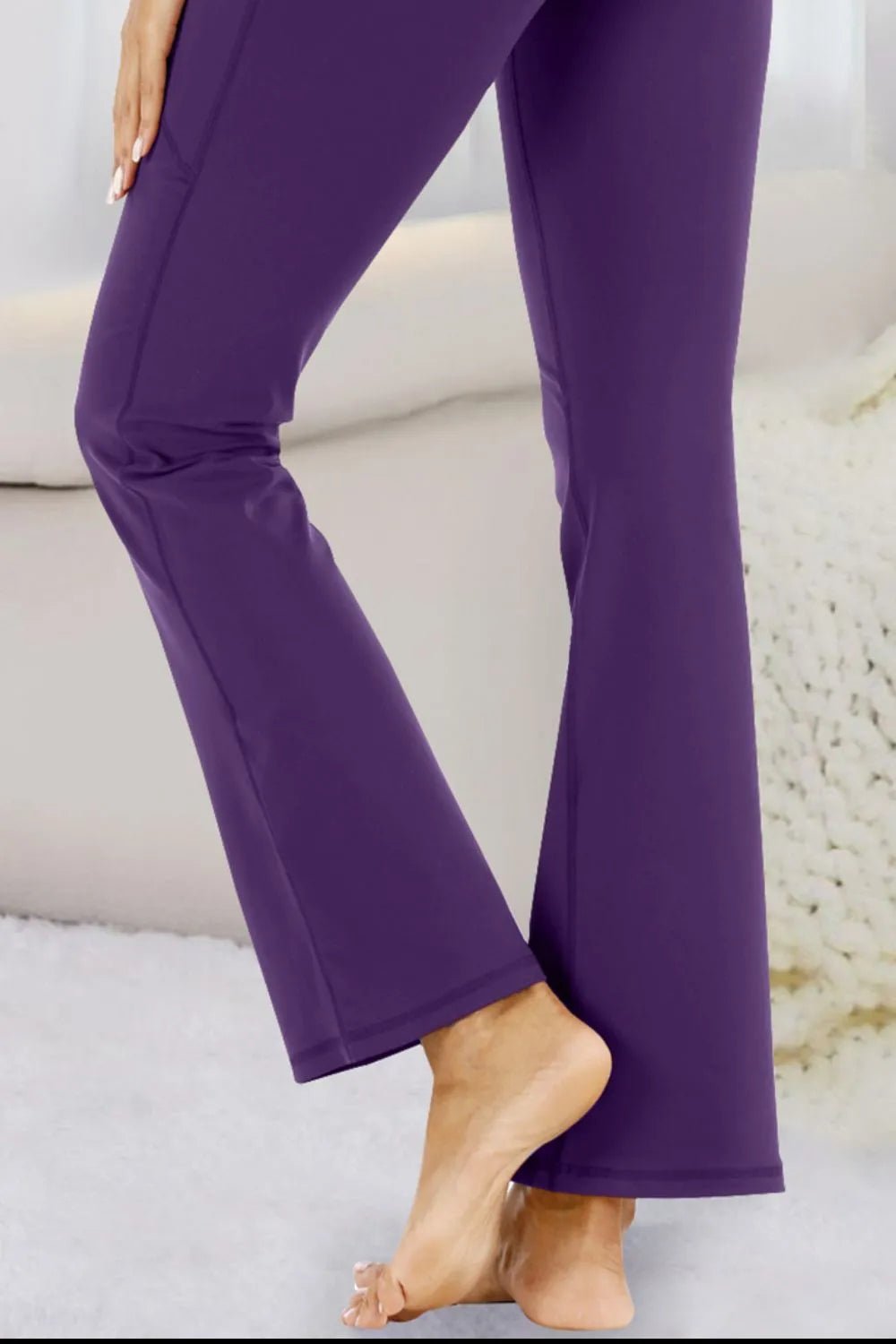 Pocketed High Waist Pants | CozyFits in Violet