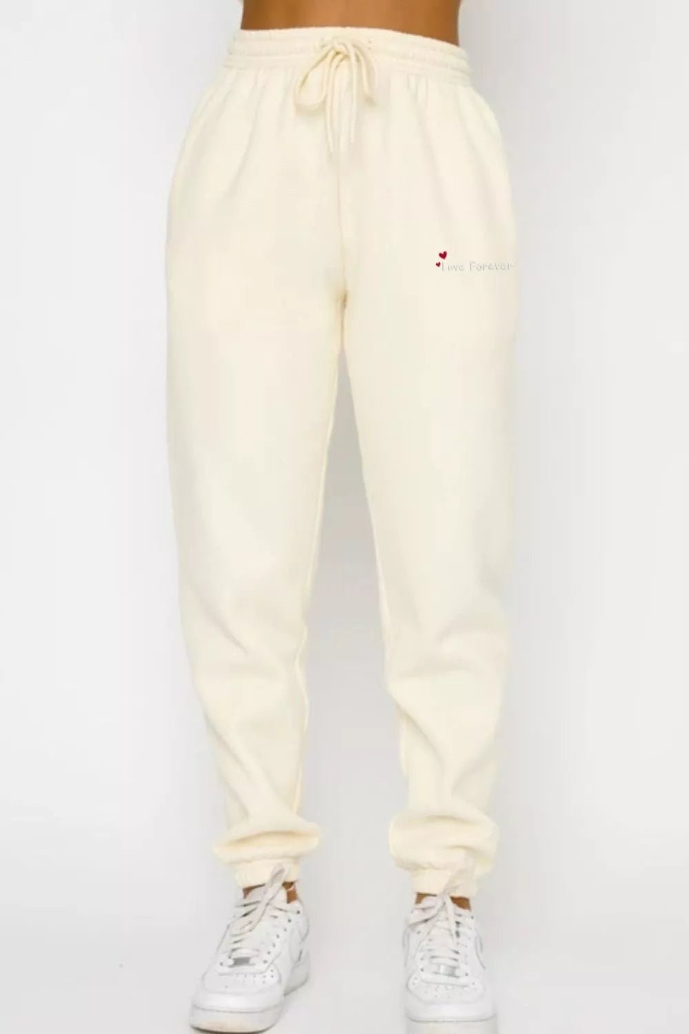 Round Neck Sweatshirt and Joggers Set in Apricot