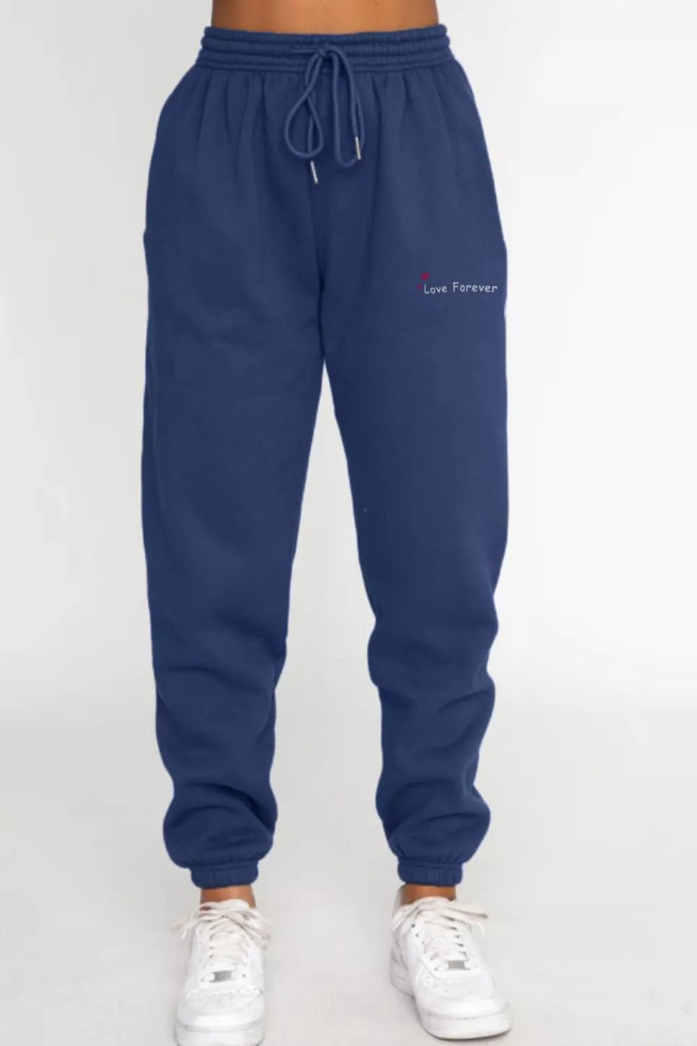 Round Neck Sweatshirt and Joggers Set in Blue