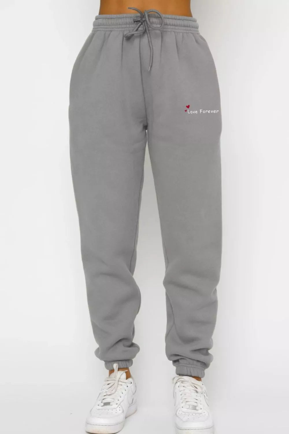 Round Neck Sweatshirt and Joggers Set in Gray
