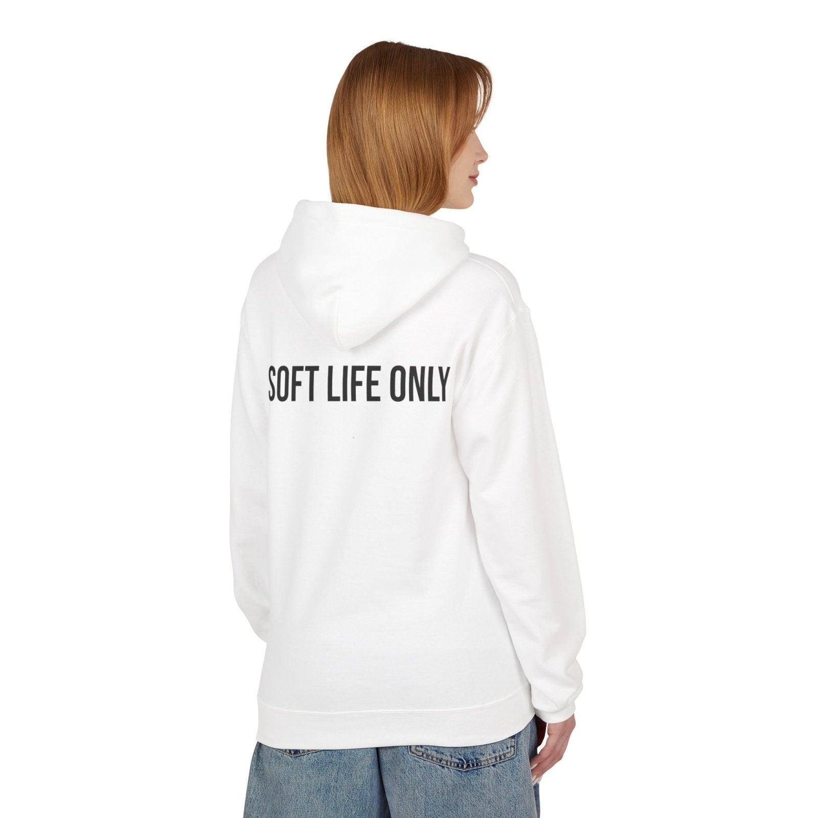 Soft Life Only Hoodie | Minimalist Graphic Sweatshirt | Aesthetic Cozy Hoodie for Women & Men in S