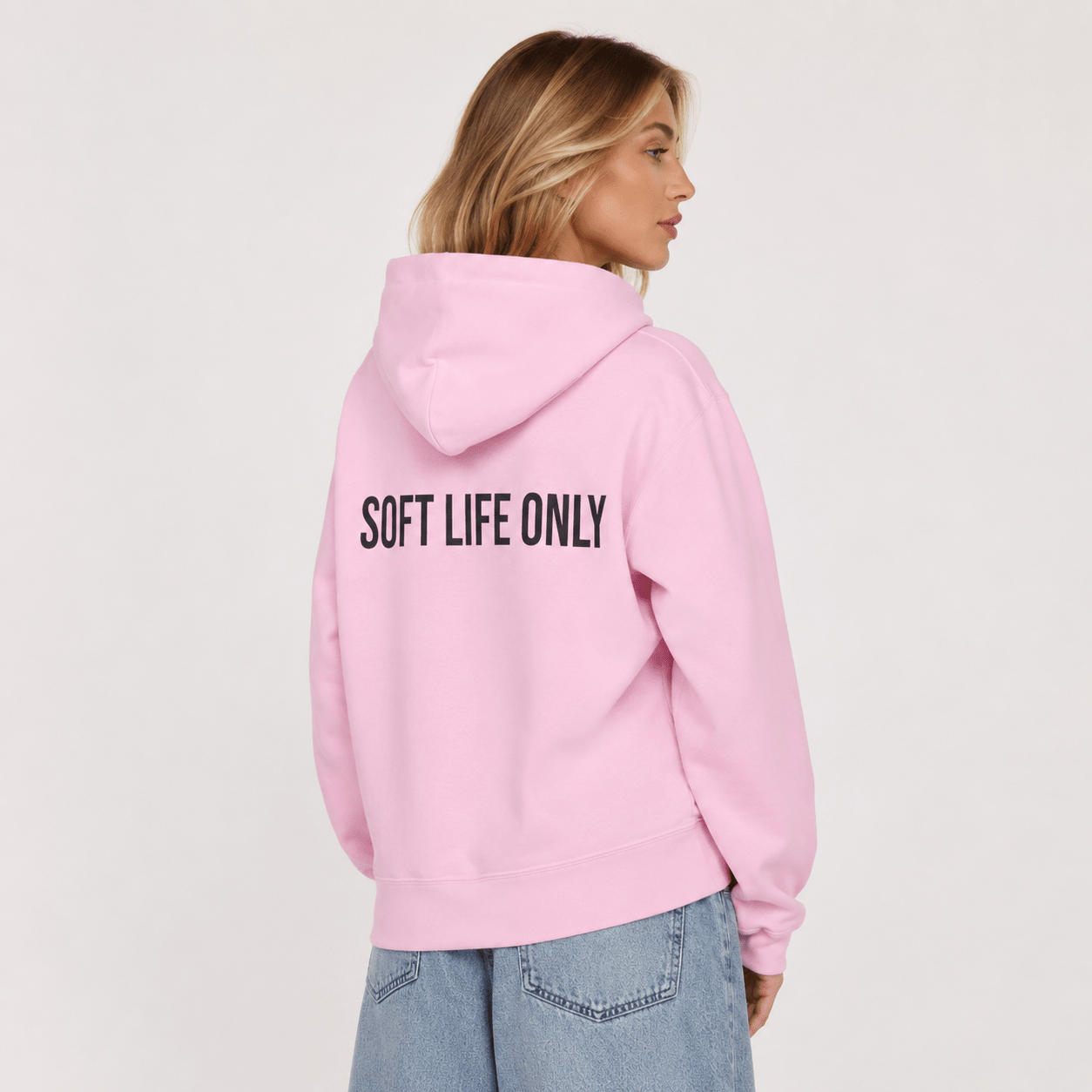 Soft Life Only Hoodie | Minimalist Graphic Sweatshirt | Aesthetic Cozy Hoodie for Women & Men in S