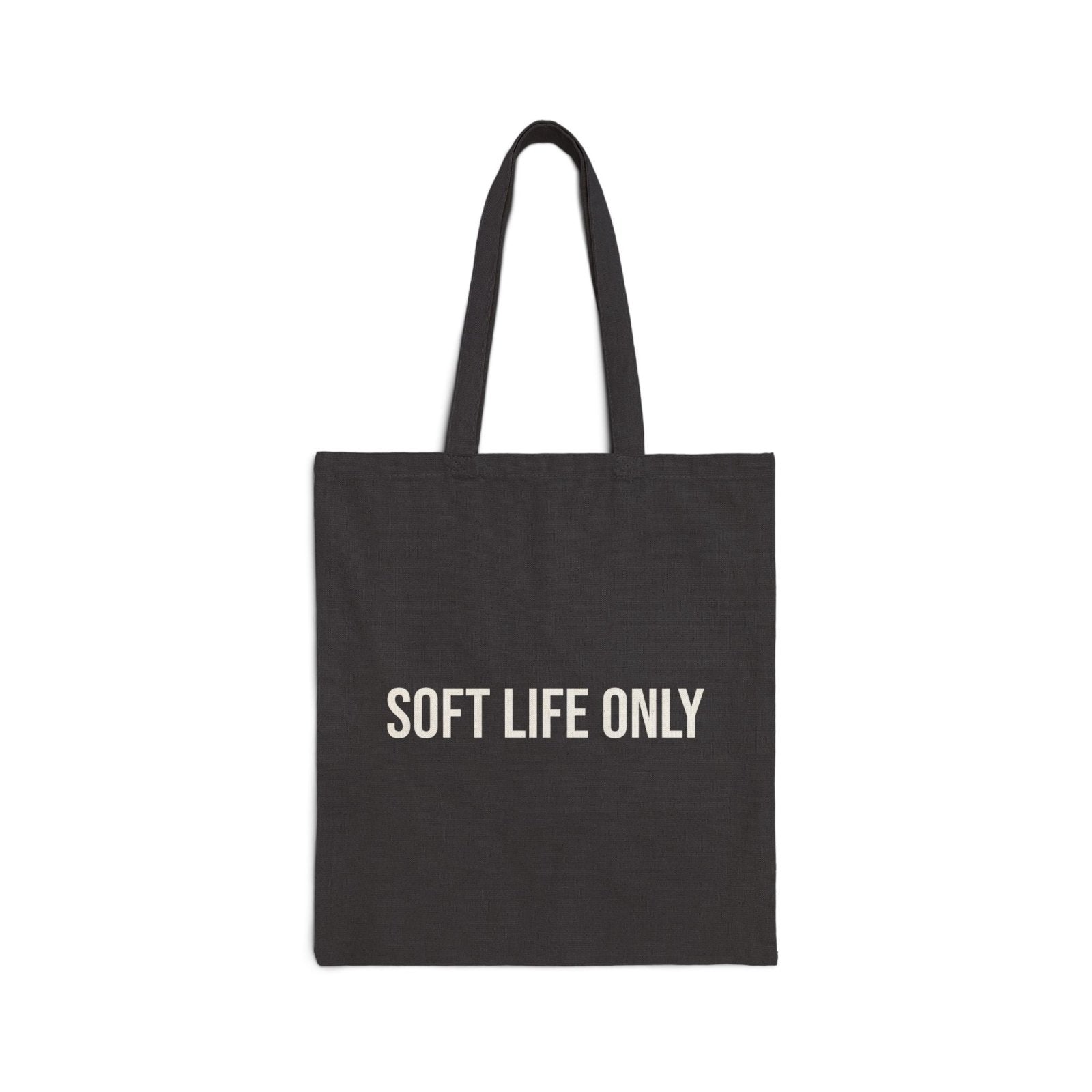 Soft Life Only Tote Bag | Soft Life Accessories | Aesthetic Black Canvas Tote for Women in Black