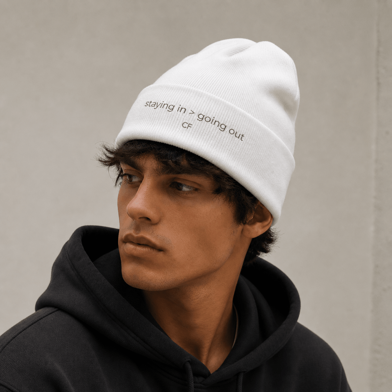 Staying In Going Out Beanie – Minimal Cuffed Beanie in One size