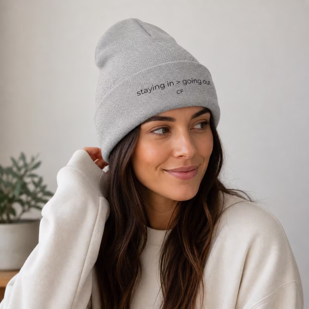 Staying In Going Out Beanie – Minimal Cuffed Beanie in One size