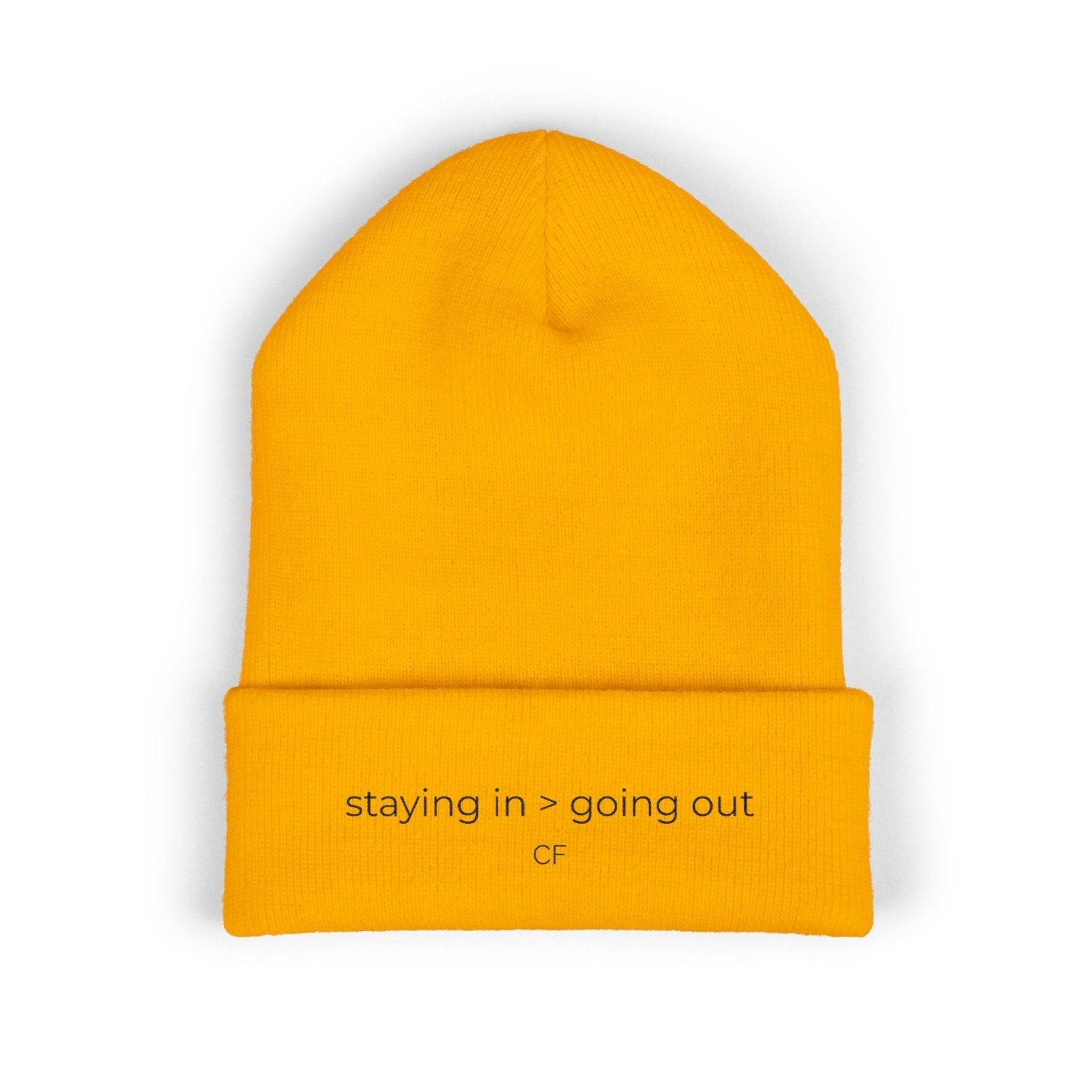 Staying In Going Out Beanie – Minimal Cuffed Beanie in One size