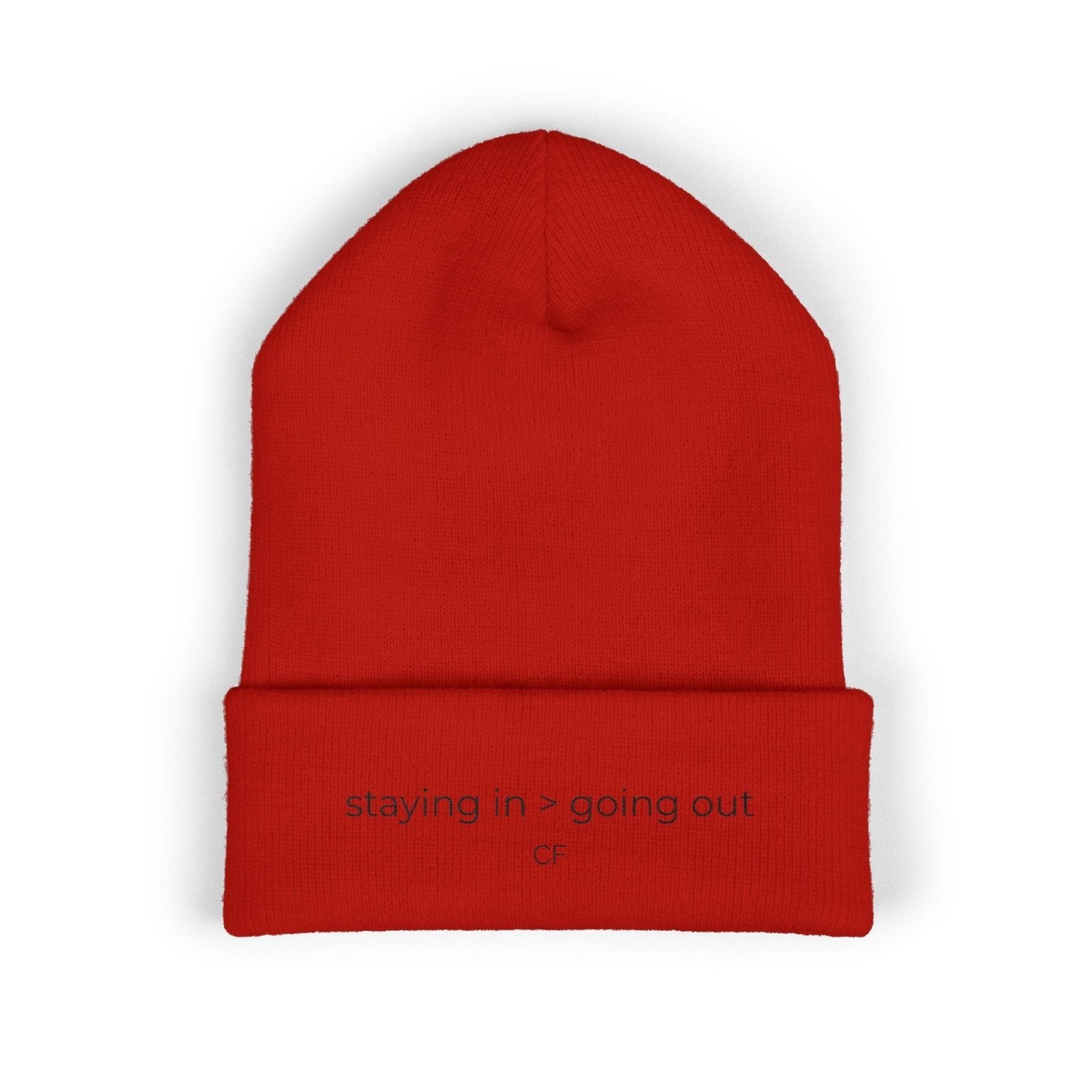 Staying In Going Out Beanie – Minimal Cuffed Beanie in One size