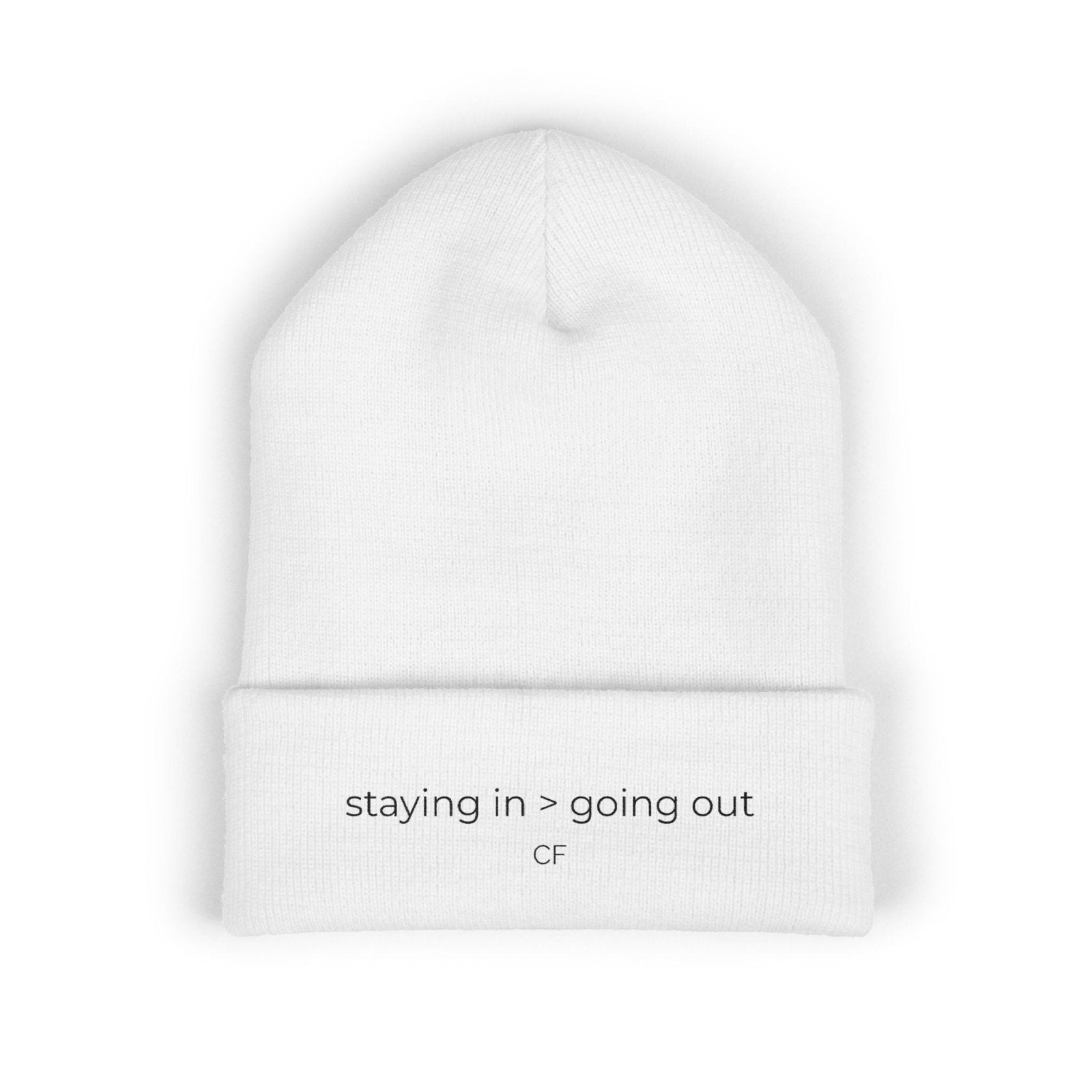 Staying In Going Out Beanie – Minimal Cuffed Beanie in One size