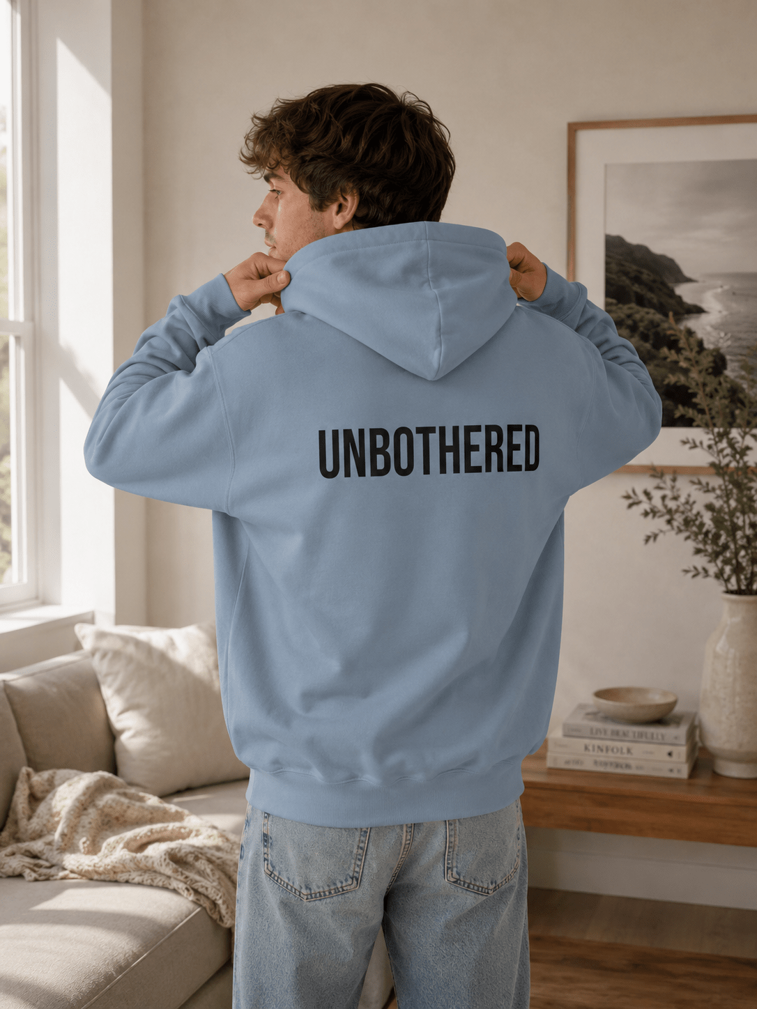 Unbothered Hoodie | Aesthetic Minimalist Sweatshirt | Cozy Graphic Hoodie for Women and Men in S