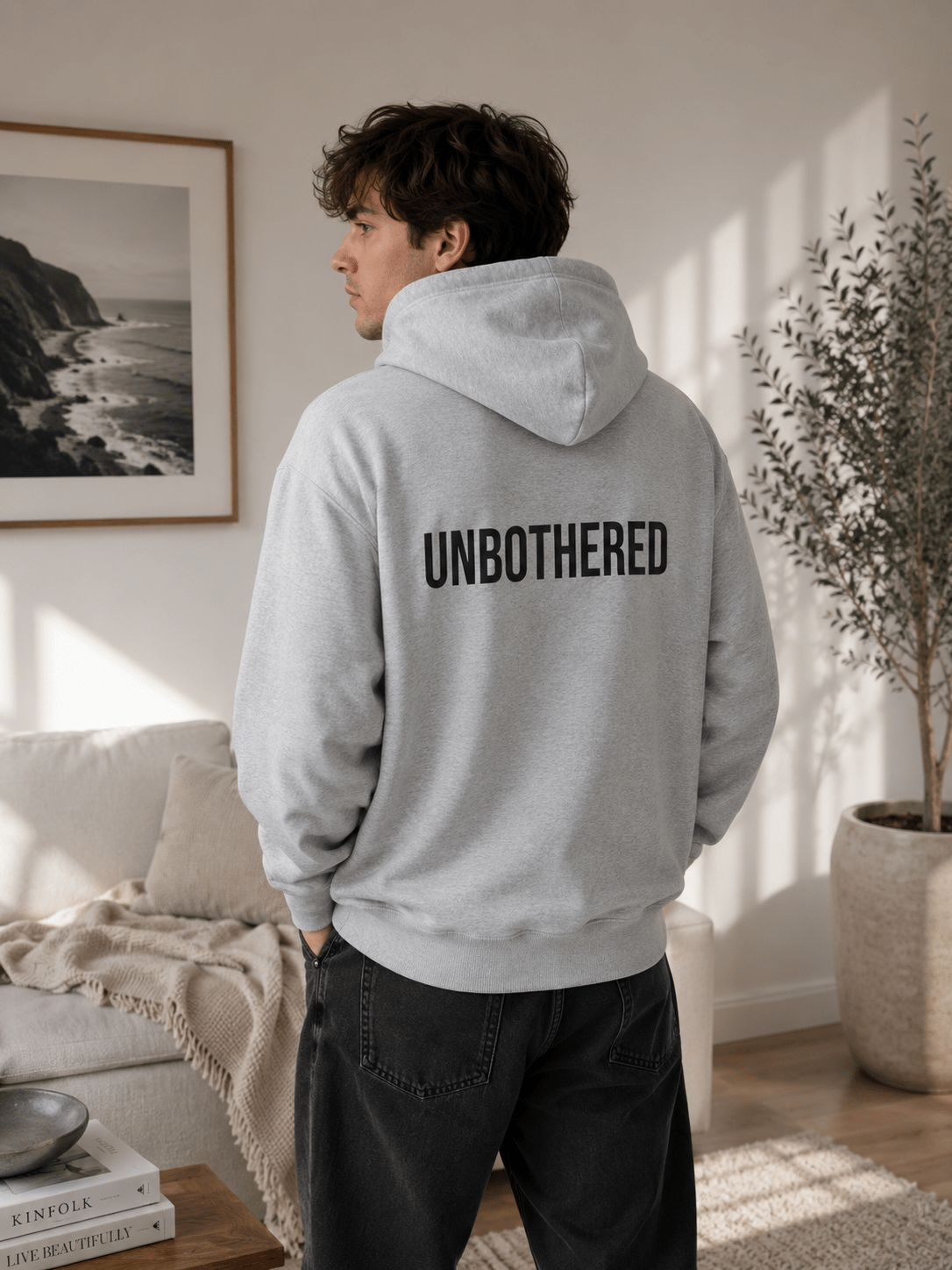 Unbothered Hoodie | Aesthetic Minimalist Sweatshirt | Cozy Graphic Hoodie for Women and Men in S