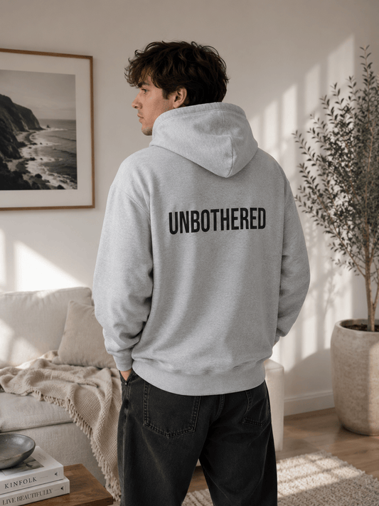 Unbothered Hoodie | Aesthetic Minimalist Sweatshirt | Cozy Graphic Hoodie for Women and Men in S