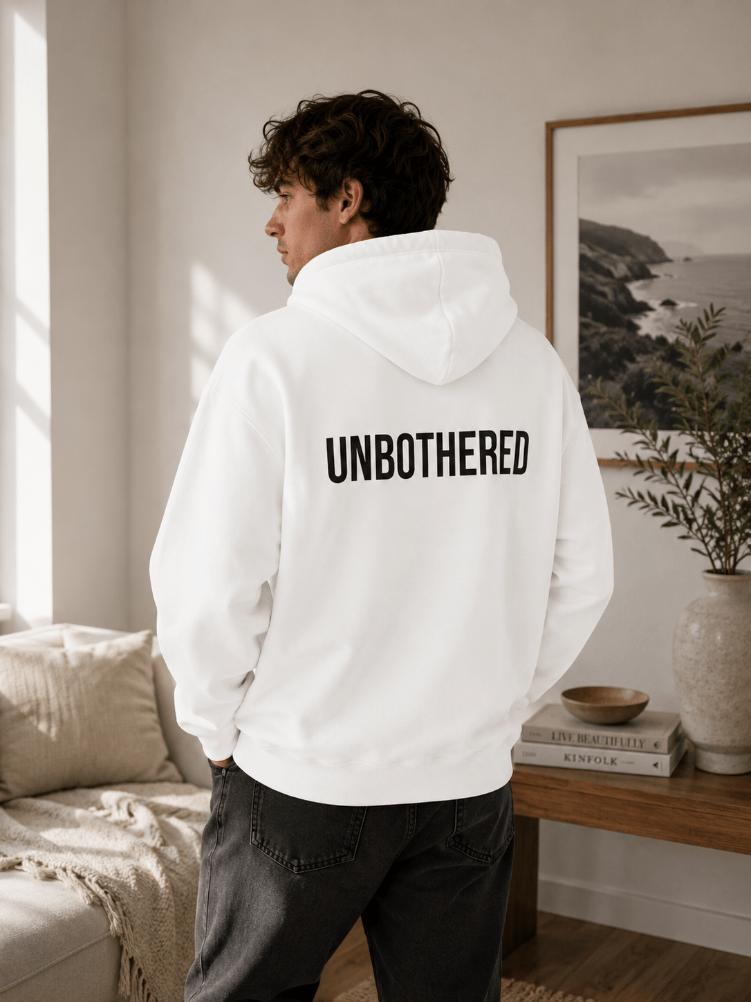 Unbothered Hoodie | Aesthetic Minimalist Sweatshirt | Cozy Graphic Hoodie for Women and Men in S