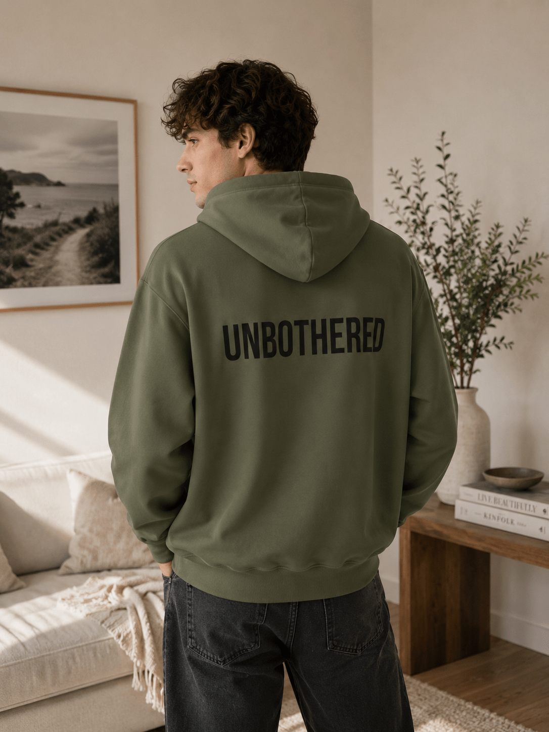 Unbothered Hoodie | Aesthetic Minimalist Sweatshirt | Cozy Graphic Hoodie for Women and Men in S