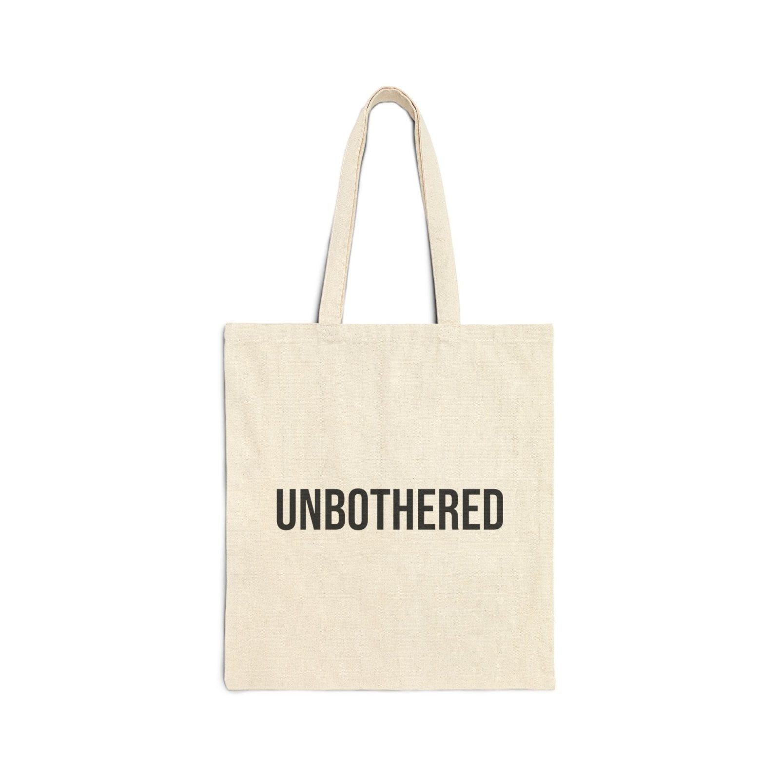 Unbothered Tote Bag | Aesthetic Natural Canvas Tote | Minimalist Graphic Bag for Women in Natural