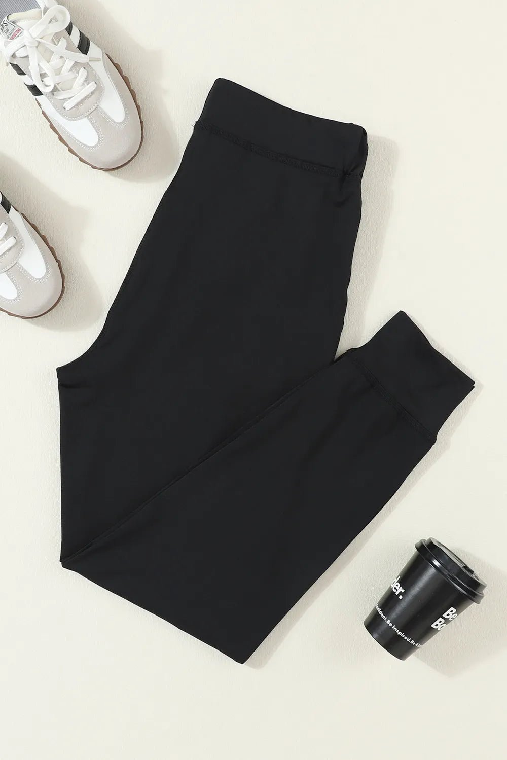 Women's Drawstring Joggers with Pockets | Stretchy Relaxed Fit Jogger | CozyFits in Black