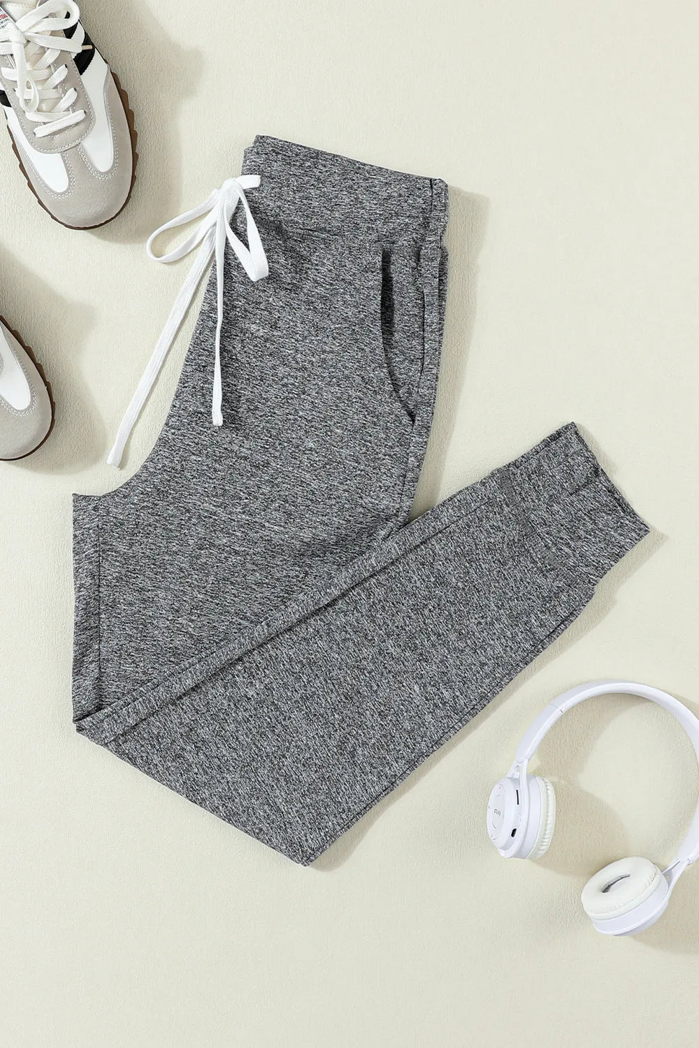 Women's Drawstring Joggers with Pockets | Stretchy Relaxed Fit Jogger | CozyFits in Dark Gray
