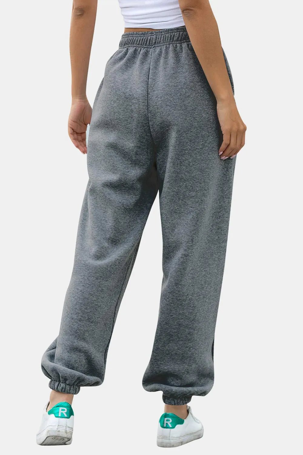 Women's Elastic Waist Joggers with Pockets | Soft Flowy Everyday Jogger | CozyFits in Gray