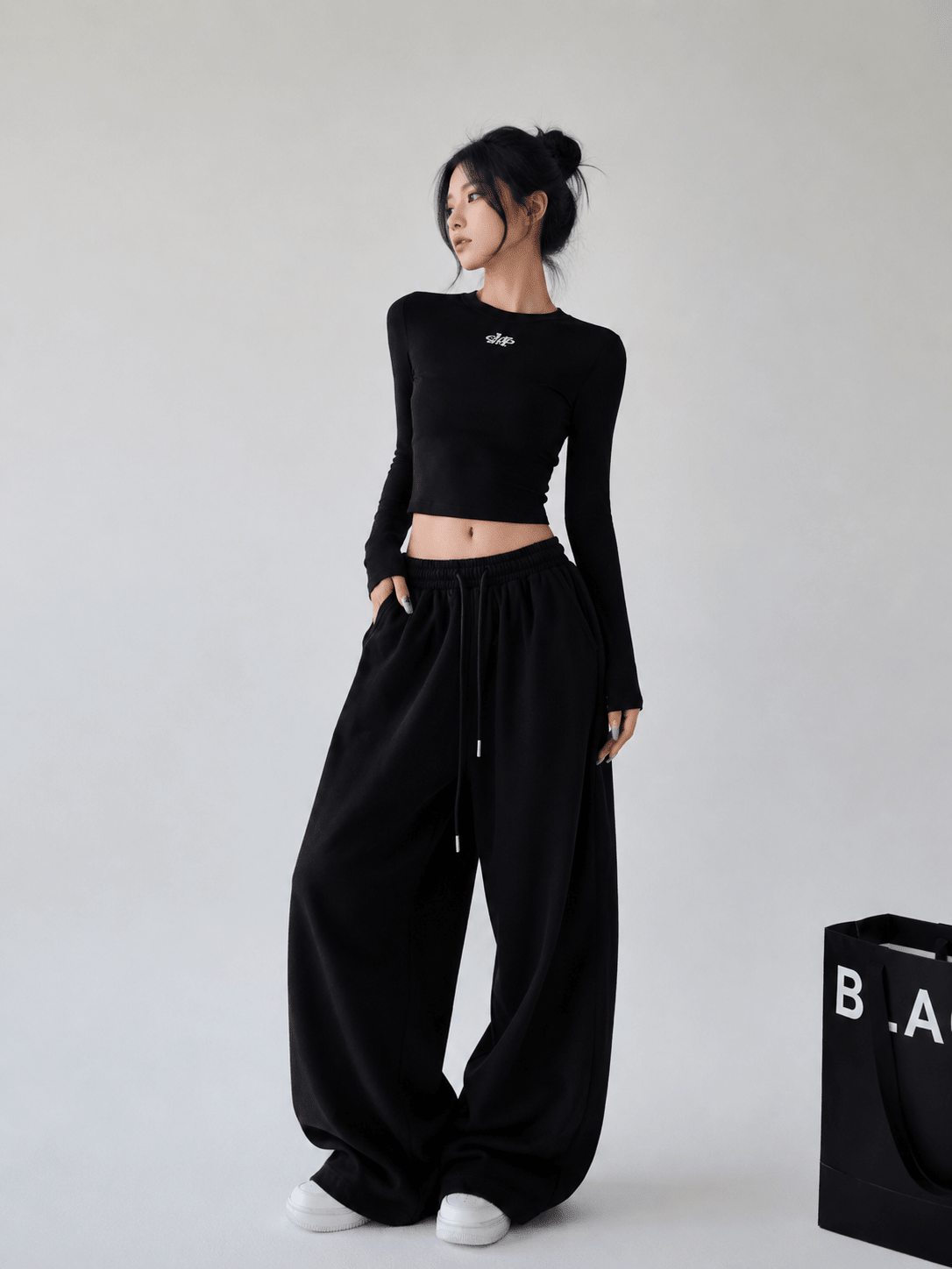 Women's Oversized Wide Leg Drawstring Pants | Flowy Relaxed Fit | CozyFits in Pink