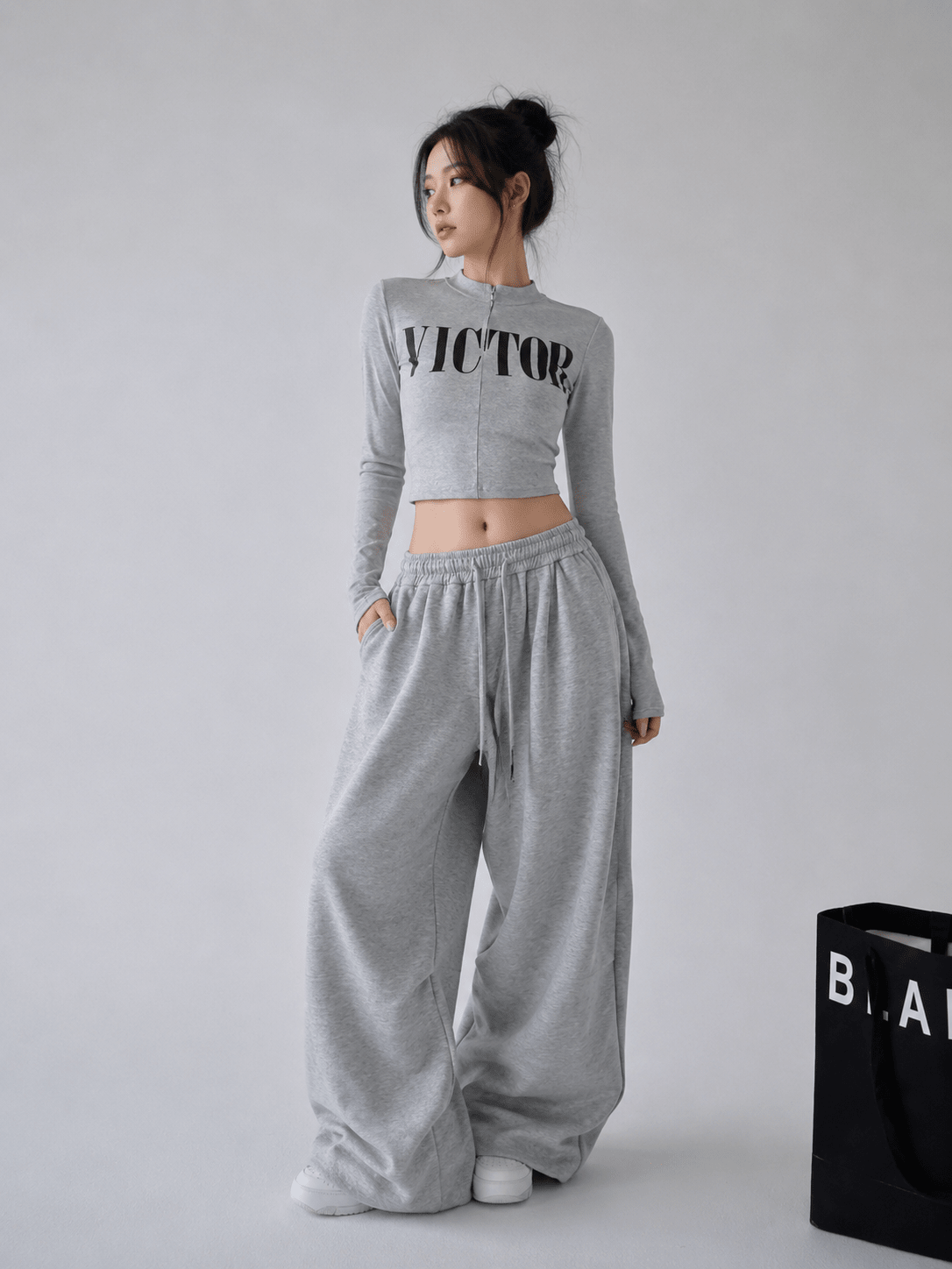 Women's Oversized Wide Leg Drawstring Pants | Flowy Relaxed Fit | CozyFits in White