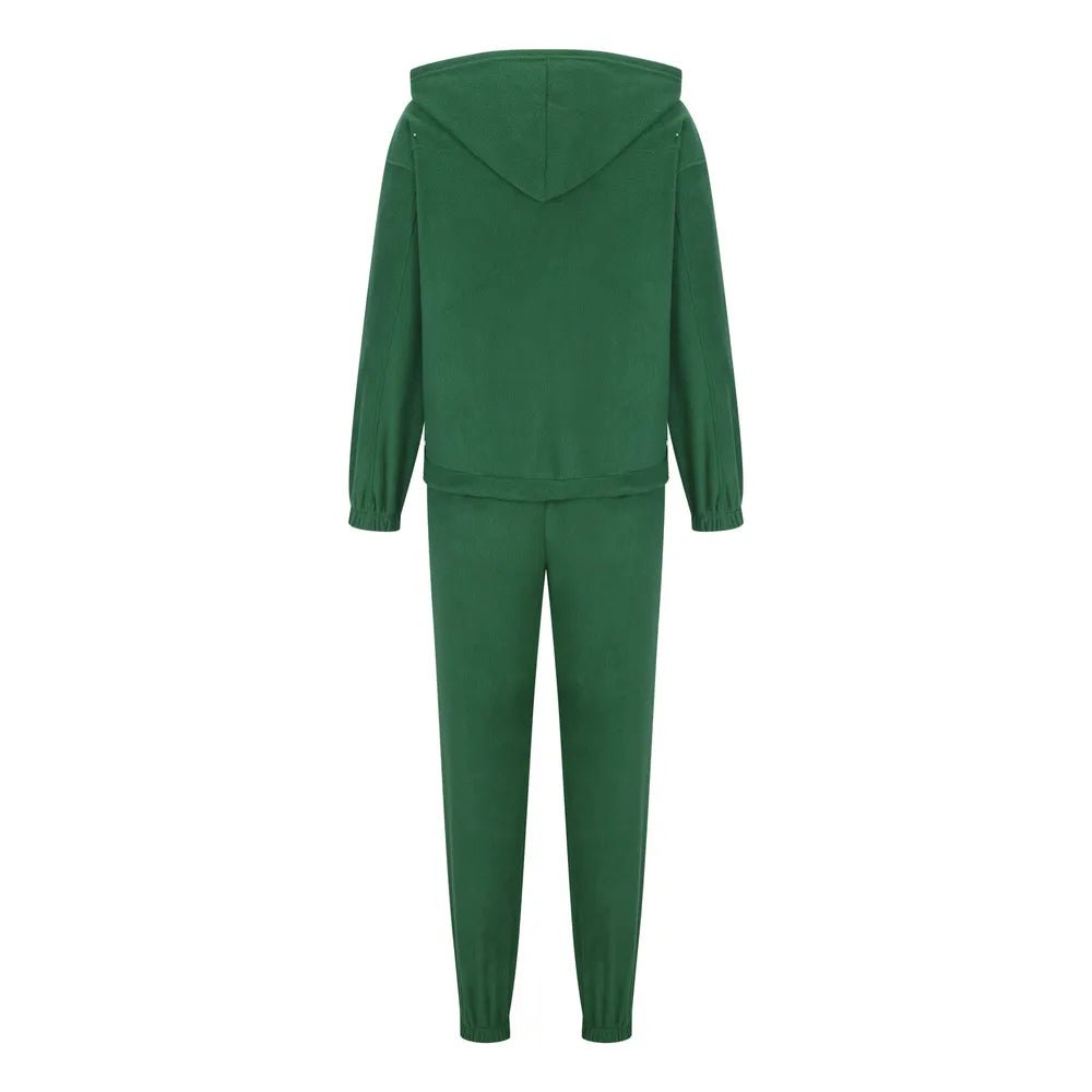 Zip Up Long Sleeve Hoodie and Joggers Set | CozyFits in Dark Green