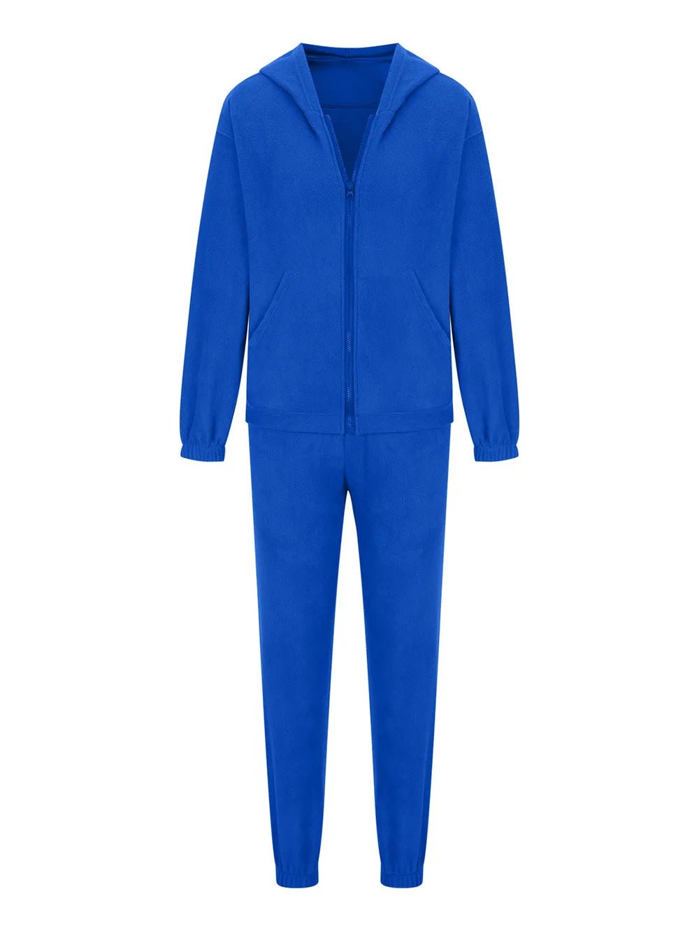 Zip Up Long Sleeve Hoodie and Joggers Set | CozyFits in Royal Blue